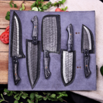 Hand Forged Damascus Steel Chef Knife Set