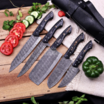 Hand Forged Damascus Steel Chef Knife Set