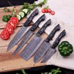 Hand Forged Damascus Steel Chef Knife Set