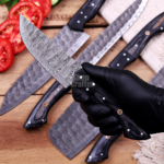 Hand Forged Damascus Steel Chef Knife Set
