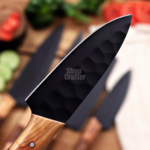 Handmade 5 Pcs Chef Set Black Powder Coated Forged Carbon Steel Professional Kitchen Knives Birthday Gift Mother Thanksgiving Day Gift - Image 2