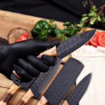 Handmade 5 Pcs Chef Set Black Powder Coated Forged Carbon Steel Professional Kitchen Knives Birthday Gift Mother Thanksgiving Day Gift - Image 9