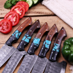 Hand Forged Damscus Steel Kitchen Chef Set