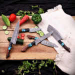 Hand Forged Damscus Steel Kitchen Chef Set