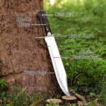 Handmade Vintage Case Stag Horn Knife Scale D2 Steel 12" Blade Hunting Bowie Camping Fathers Day Gift for Dad. - Image 4