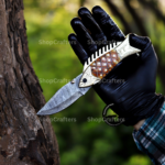 Handmade Damascus Fish Pocket Knife