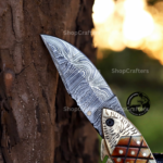 Handmade Damascus Fish Pocket Knife