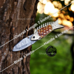 Handmade Damascus Fish Pocket Knife