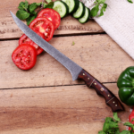 Handmade Damascus Fillet Knife: Flexible Rosewood Handle Kitchenware Boning Hunting Fishing BBQ Steak Blade - Image 4