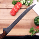 Handmade Damascus Fillet Knife: Flexible Rosewood Handle Kitchenware Boning Hunting Fishing BBQ Steak Blade - Image 3