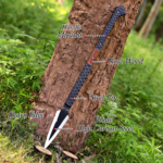 Viking Spear Hand Forged | Norse Mythology Throwing, Medieval Decor, G-10 Handle, Leather Sheath - Image 5