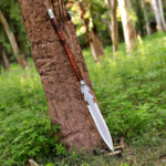Handmade Viking Spear: 1095 Carbon Steel Blade, Rosewood Handle, Leather Sheath - Image 4