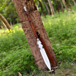 Handmade Viking Spear: 1095 Carbon Steel Blade, Rosewood Handle, Leather Sheath - Image 5