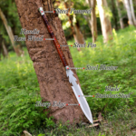 Handmade Viking Spear: 1095 Carbon Steel Blade, Rosewood Handle, Leather Sheath - Image 6