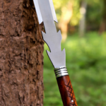 Handmade Viking Spear: 1095 Carbon Steel Blade, Rosewood Handle, Leather Sheath - Image 9