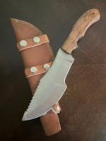 Hand-Forged D2 Steel Tracker Knife, Tom Brown The Hunted Movie Replica, Rosewood Handle, Cowhide Sheath - Image 3