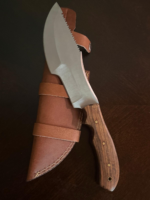 Hand-Forged D2 Steel Tracker Knife, Tom Brown The Hunted Movie Replica, Rosewood Handle, Cowhide Sheath - Image 4