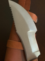 Hand-Forged D2 Steel Tracker Knife, Tom Brown The Hunted Movie Replica, Rosewood Handle, Cowhide Sheath - Image 6