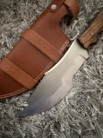 Hand-Forged D2 Steel Tracker Knife, Tom Brown The Hunted Movie Replica, Rosewood Handle, Cowhide Sheath - Image 8