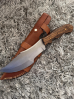 Hand-Forged D2 Steel Tracker Knife, Tom Brown The Hunted Movie Replica, Rosewood Handle, Cowhide Sheath - Image 9