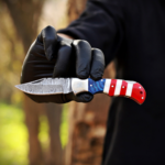 Handmade Damascus Steel Pocket Knife American Flag Design EDC  Birthday, Anniversary Gift for Groomsman - Image 5