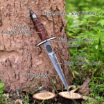 Handmade Fairbairn Sykes Knife Vantage Style FSSH WW2 Collectable Historic V-42 Dagger Double Edge Blade Gift for Boyfriend. - Image 4